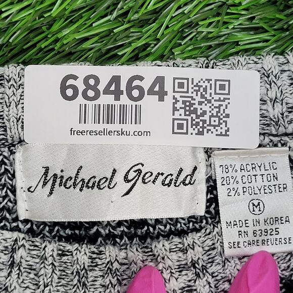 Vintage Geometric AOP Sweater Womens Medium 20x23 Gray - Picture 8 of 10